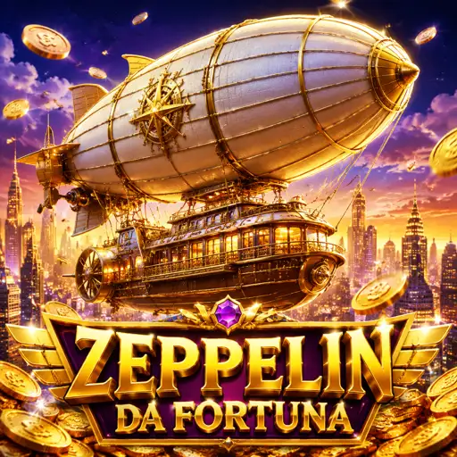 Dirigível Zeppelin subindo com multiplicador ao fundo